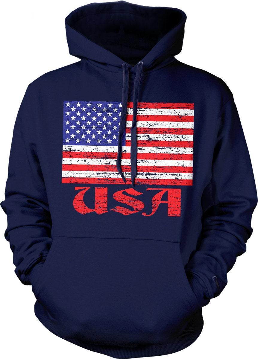 USA Flag Hoodie - Patriotic Sweatshirt | Soft Cotton Blend Hoodie for Fans