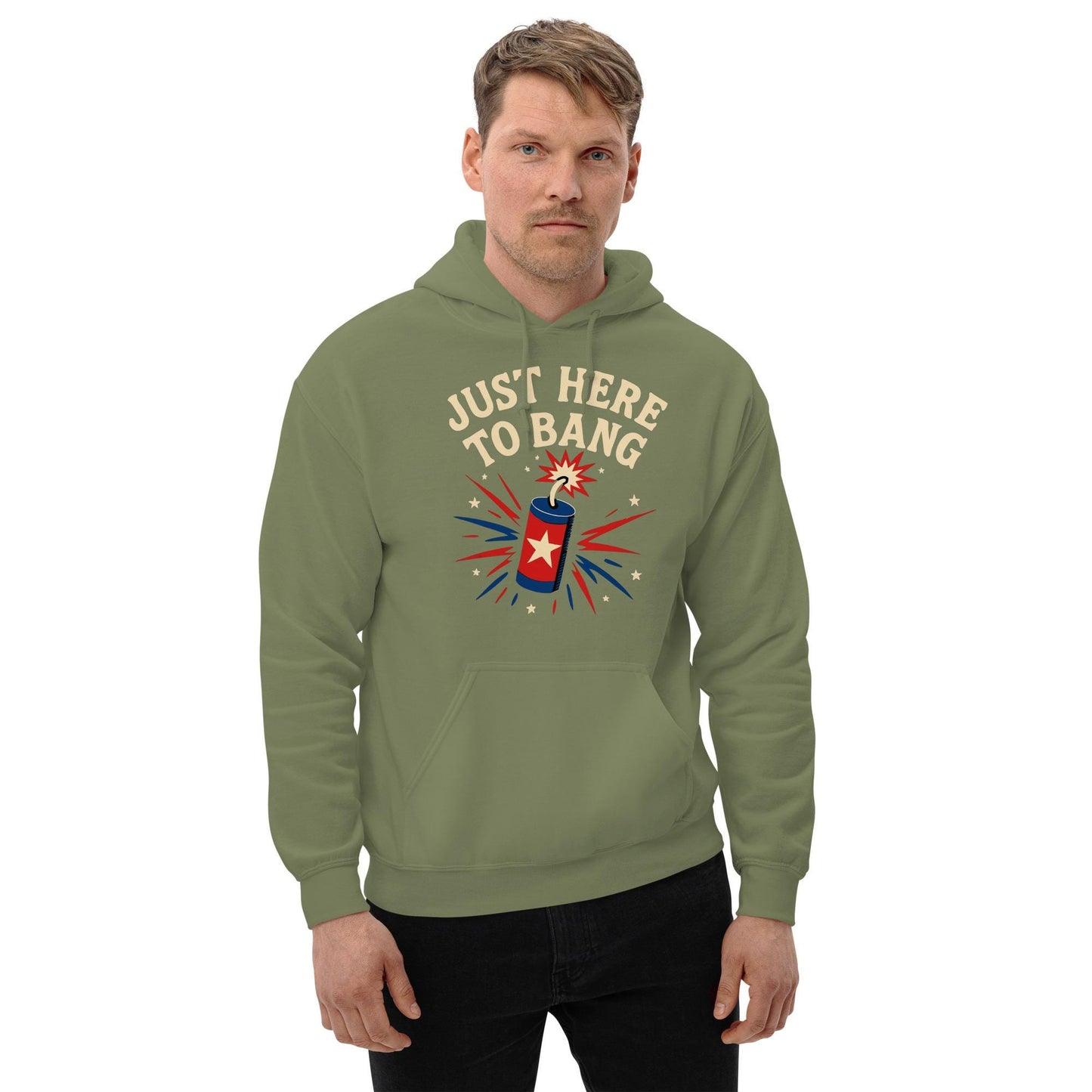 jut here to bang july 4th bbq gear Unisex Hoodie