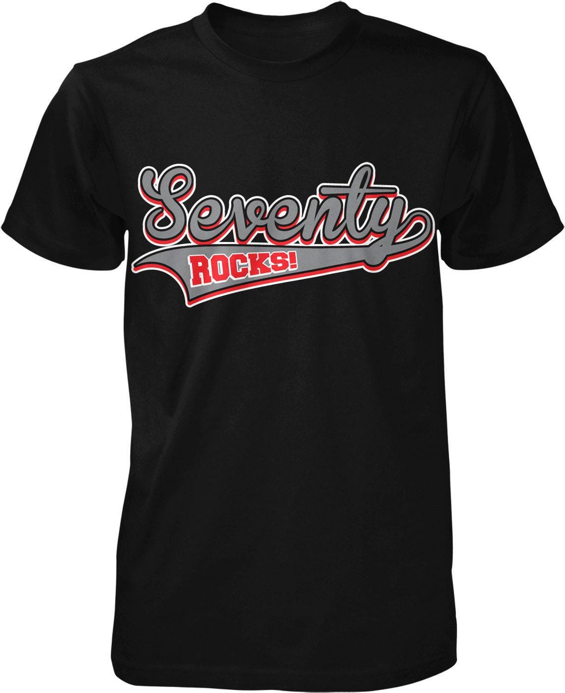 70th Birthday Shirt - Seventy Rocks Tee | Durable Cotton T-Shirt, Comfortable Fit