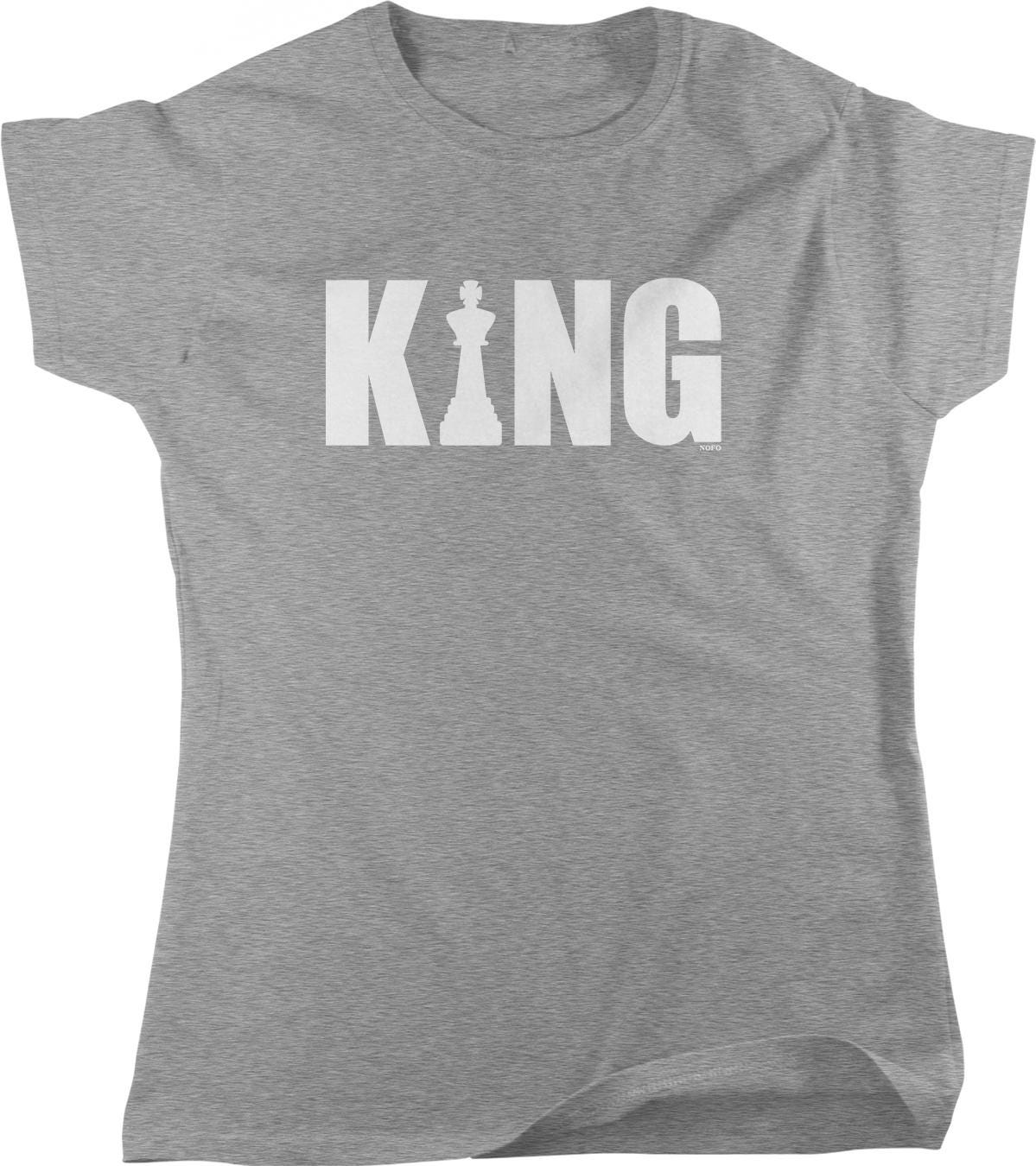 A gray t-shirt with the word "KING" printed in white letters.