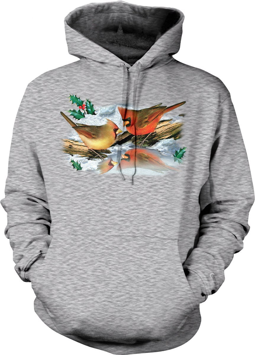 Christmas Cardinals Sweatshirt – Warm Unisex Hoodie With Double Ply Hood & Pouch Pocket