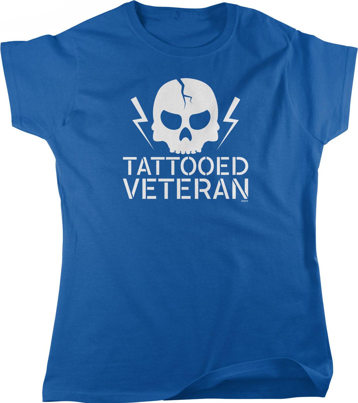 Tattooed Veteran T-Shirt – Support Our Troops Shirt | Patriotic Women's Tee, Full Cut Fit