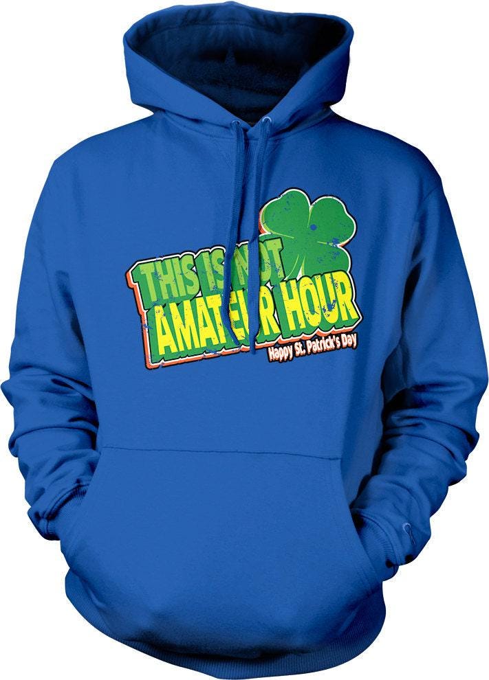 Beer Drinking Hoodie - St Patricks Hoodie With Lucky Clover Design Unisex Cotton