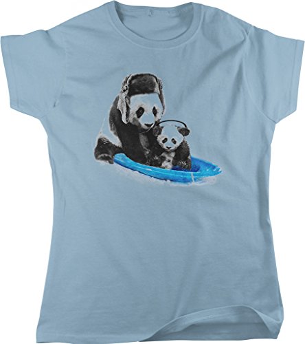 NOFO Clothing Co Sledding Pandas, Mother and Cub Panda Sled Women's T-Shirt