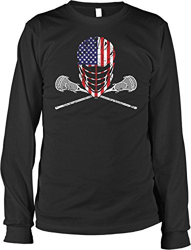 Lacrosse Long Sleeve Shirt – Men's Durable Cotton Tee with Helmet Design