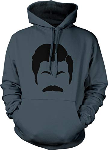 NOFO Clothing Co Ron Swanson Mustache Face Silhouette Hooded Sweatshirt