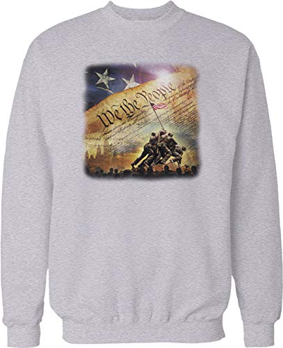 NOFO Clothing Co We The People, American Flag, Iwo Jima Crew Neck Sweatshirt