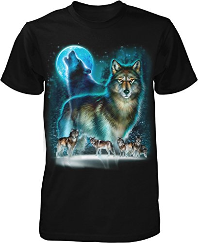 NOFO Clothing Co Wolf Moon Silhouette, Wolf Howling, Wolf Pack Men's T-Shirt