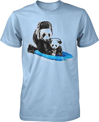 NOFO Clothing Co Sledding Pandas, Mother and Cub Panda Sled Men's T-Shirt