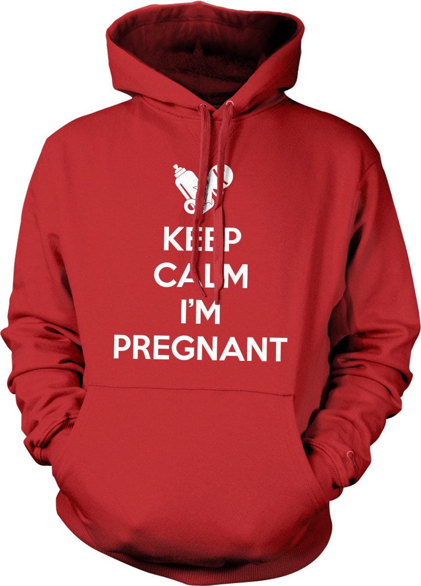Pregnant Hooded Sweatshirt – Cozy Cotton Blend Pullover With Double Ply Hoodie