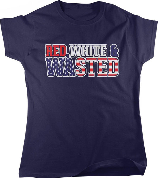 American Flag Women's T-Shirt - Red White Blue Tee | Full Cut Cotton Top