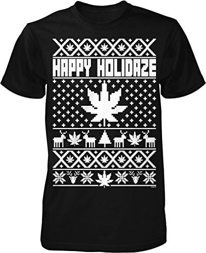 NOFO Clothing Co Happy Holidaze, Marijuana Weed Ugly Christmas Sweater Men's T-Shirt