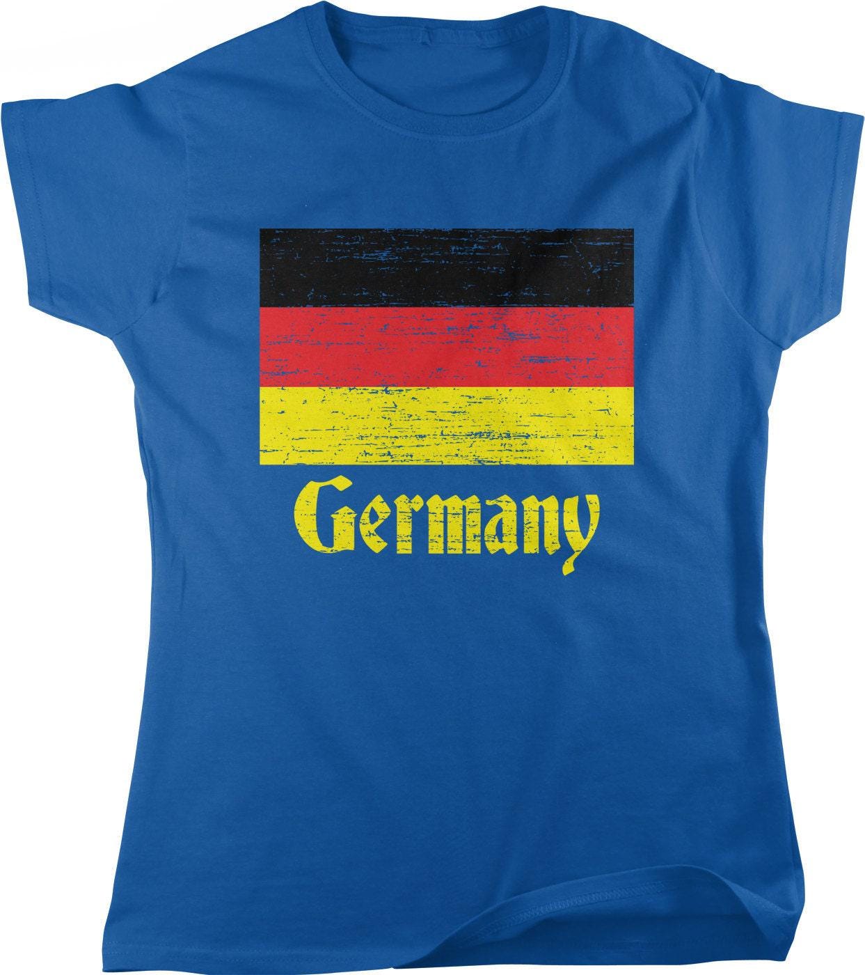 Women's German Flag T-Shirt - Casual Cotton Tee | Full Cut Fit Shirt