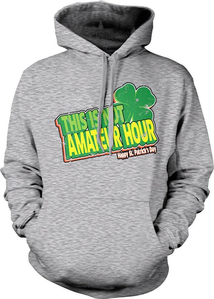 Beer Drinking Hoodie - St Patricks Hoodie With Lucky Clover Design Unisex Cotton