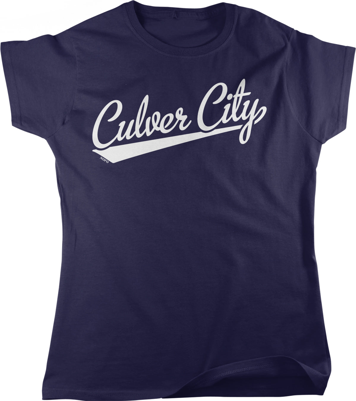 A navy blue t-shirt with the text "Culver City" printed on it in white lettering.