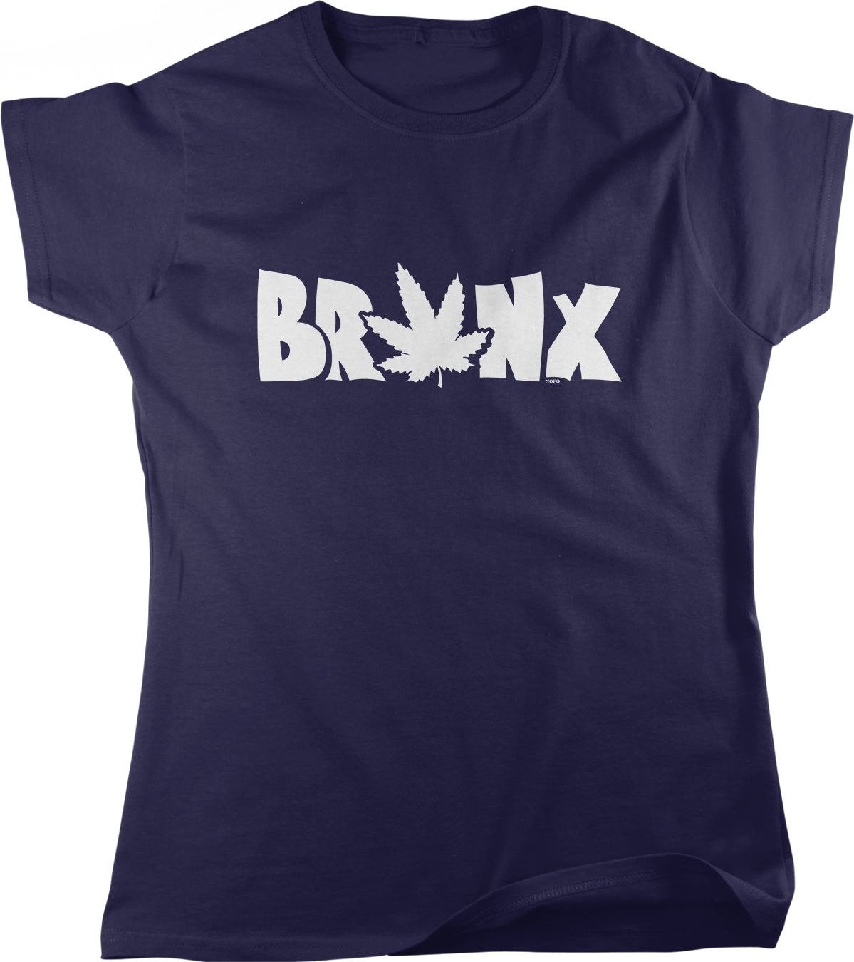 A navy blue t-shirt with the word "BRONX" printed on it in white text.