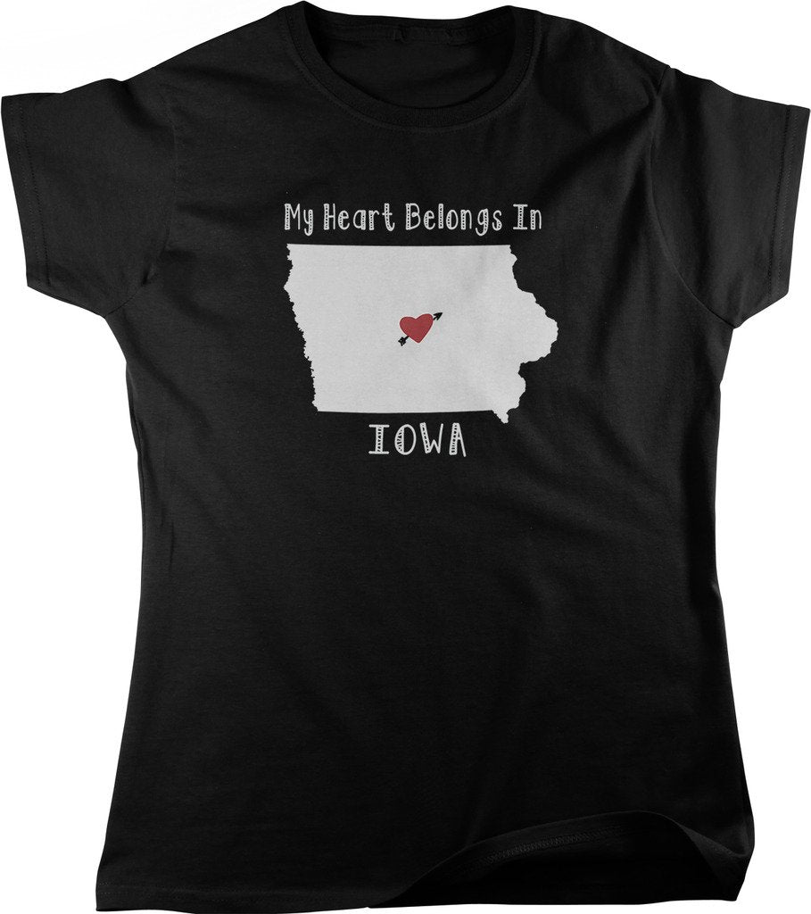 My Heart Belongs In Iowa Women's T-shirt, NOFO Clothing Co.