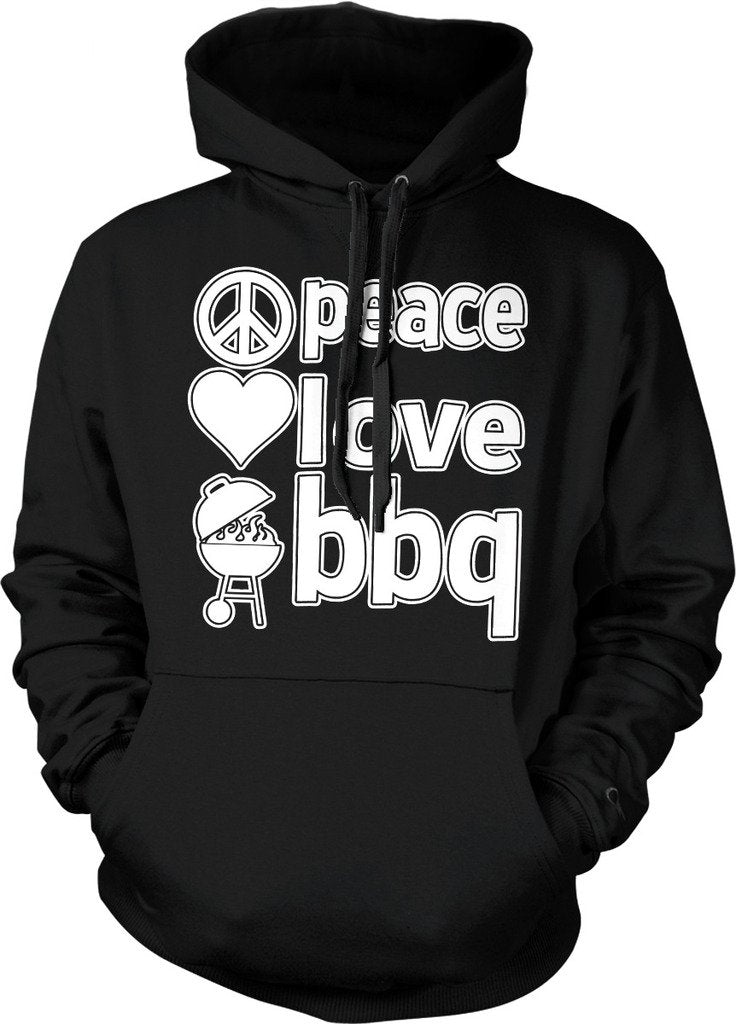 NOFO Clothing Co Peace, Love, BBQ, I Love Grillin Hooded Sweatshirt