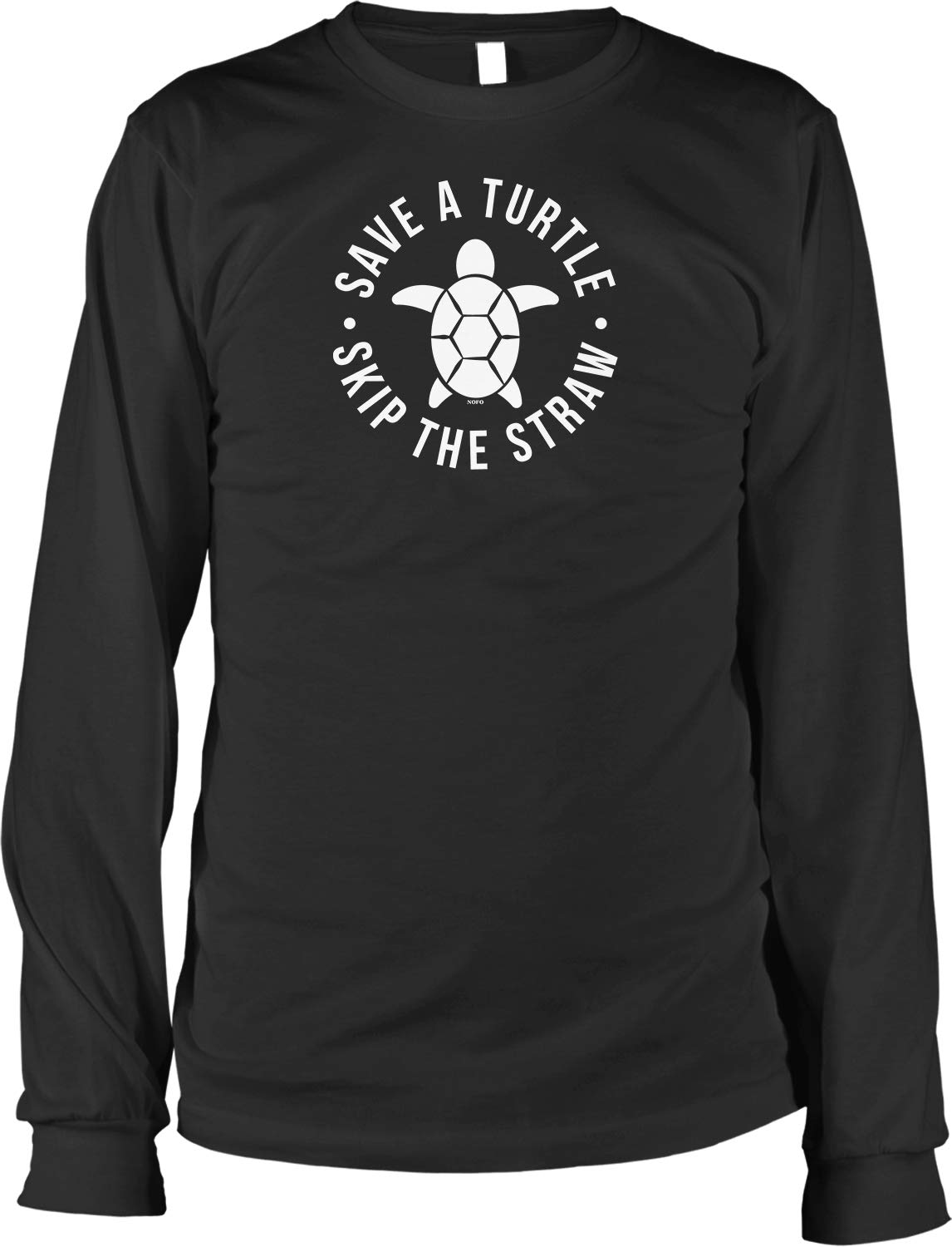 NOFO Clothing Co Save a Turtle, Skip The Straw Men's Long Sleeve Shirt