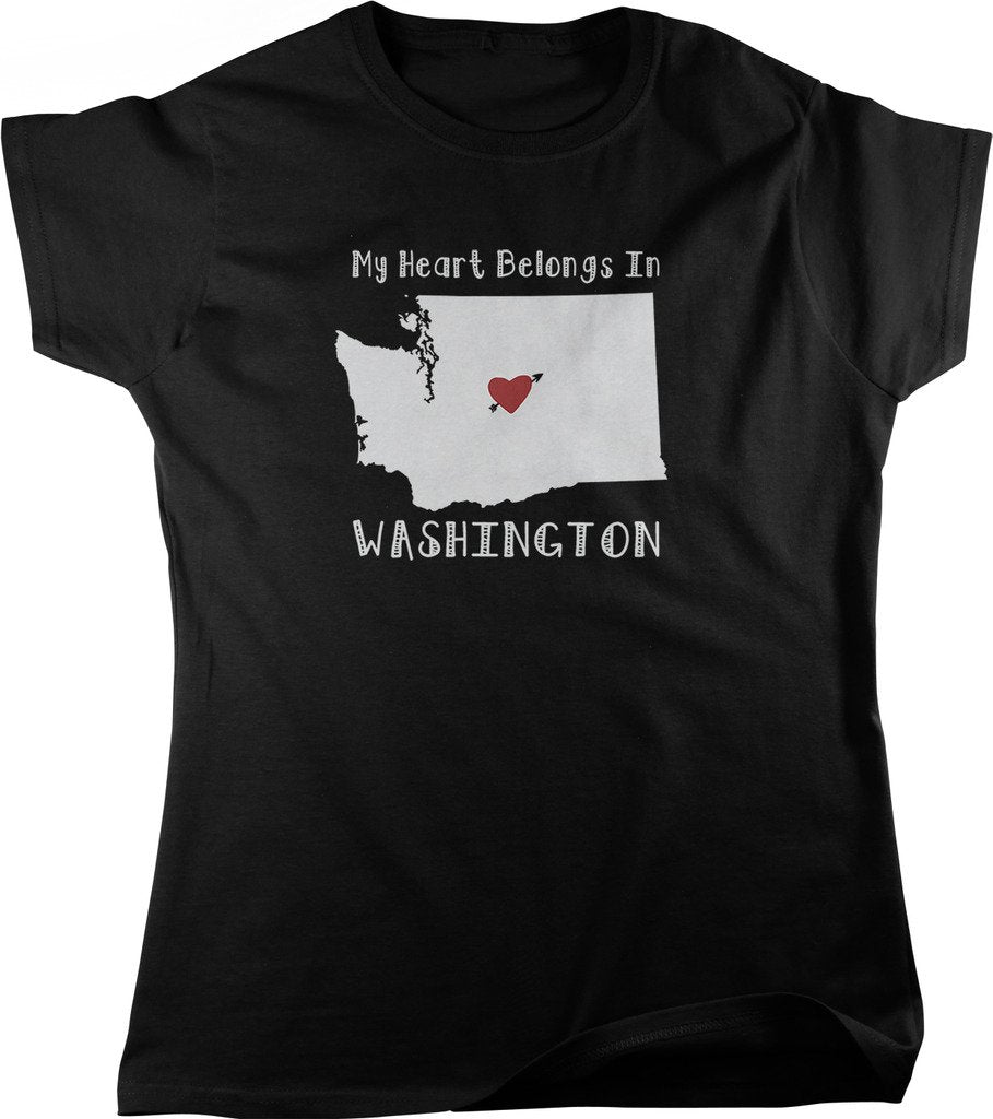 NOFO Clothing Co My Heart Belongs in Washington Women's T-Shirt