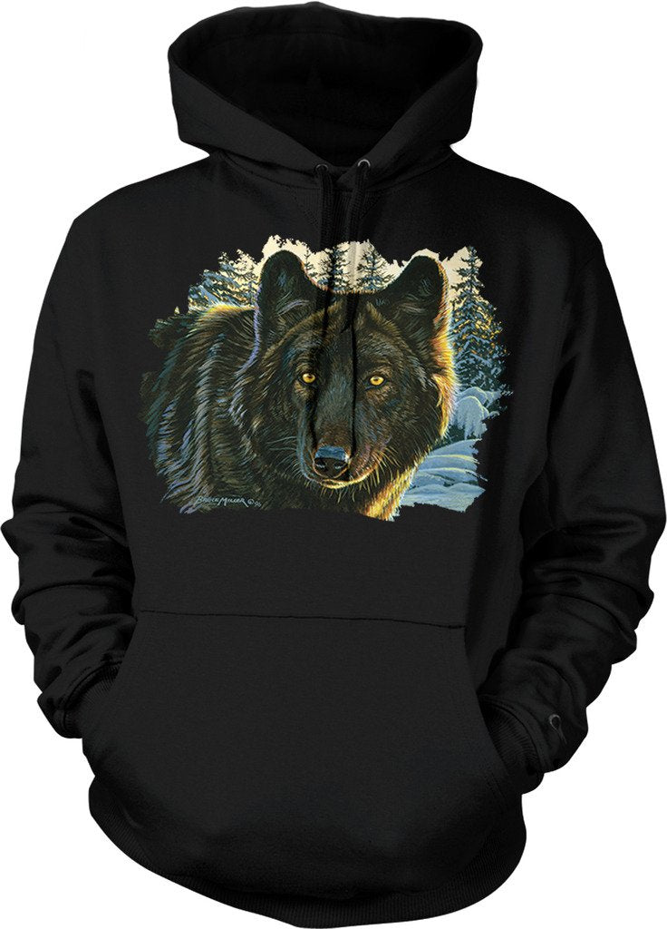 NOFO Clothing Co Black Wolf Hooded Sweatshirt
