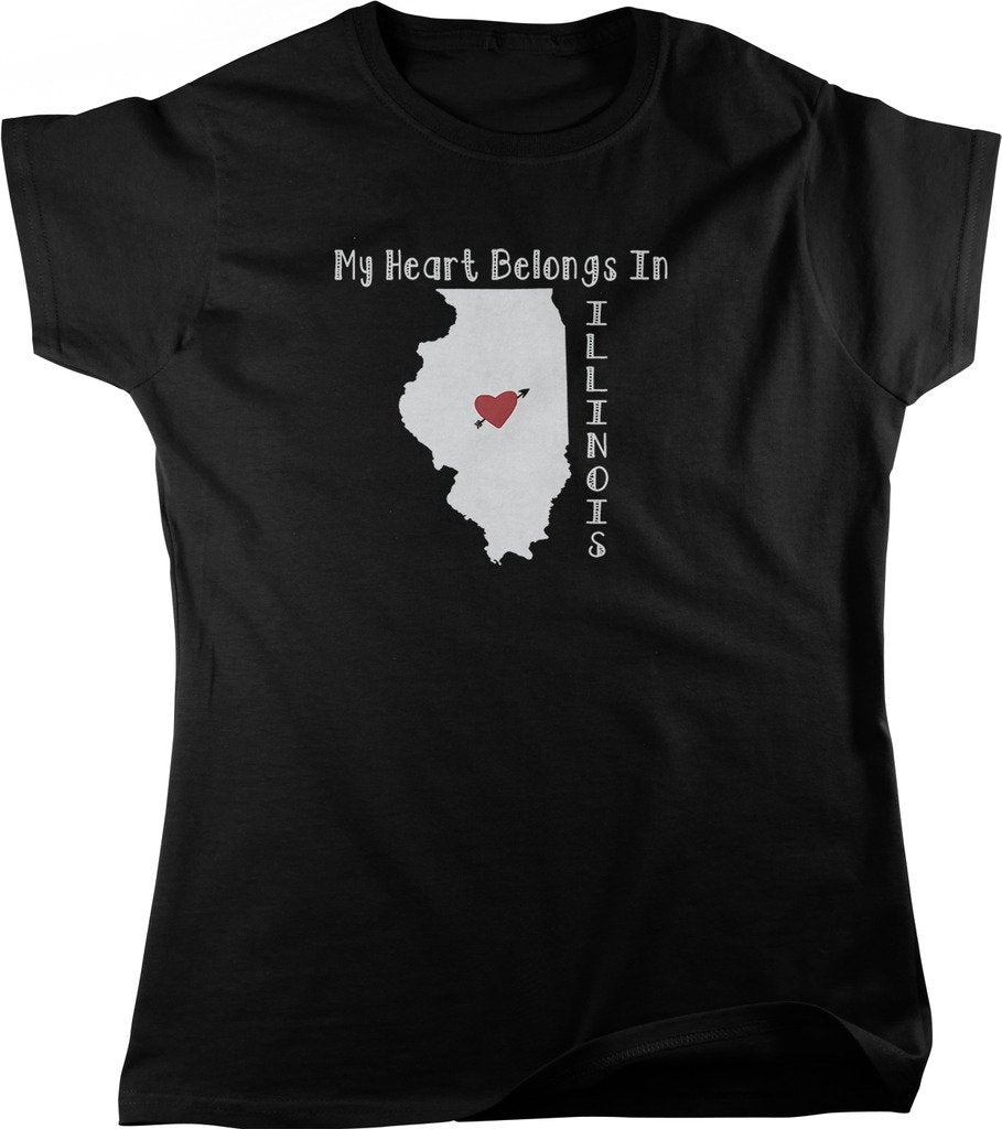 NOFO Clothing Co My Heart Belongs in Illinois Women's T-Shirt