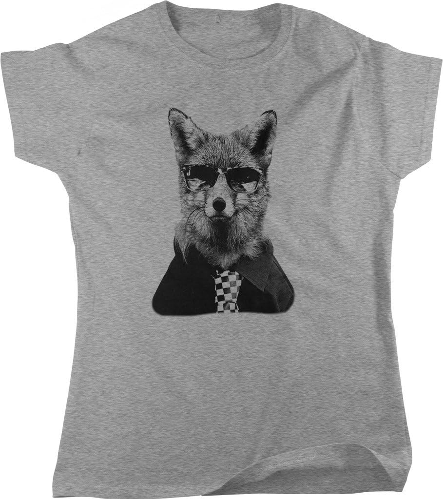 Sly Fox Wearing Sunglasses and a Necktie Women's T-Shirt