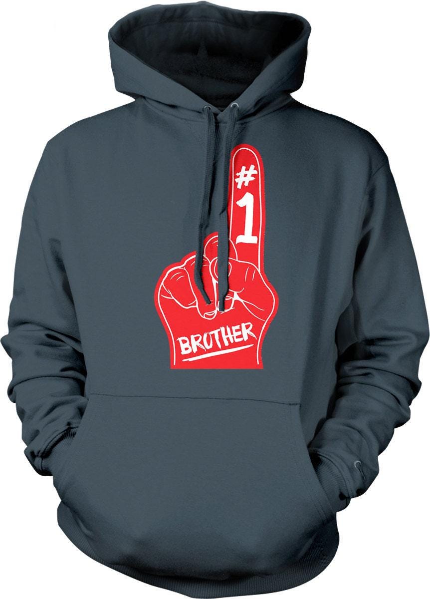 Brother Hoodie – Soft Cotton Blend Casual Sweatshirt With Foam Finger Design