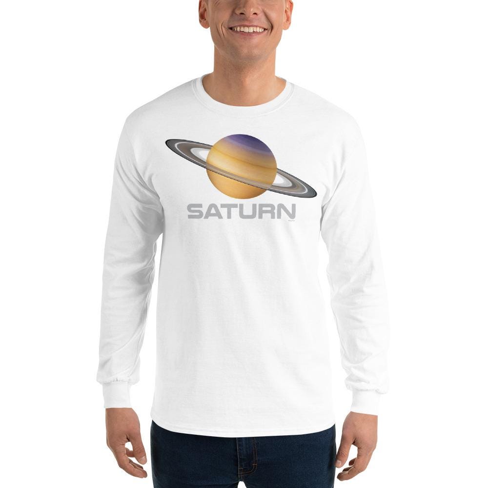 Planet Saturn Men’s Long Sleeve Shirt
