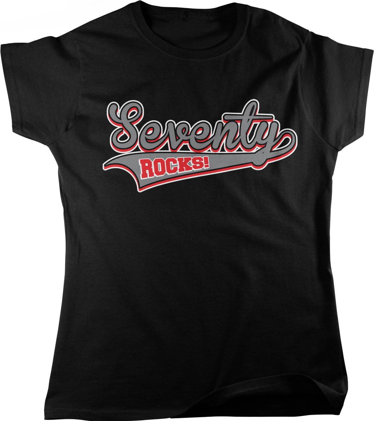 Happy 70th Birthday Shirt - Seventy Rocks Shirt | Comfortable Cotton Tee