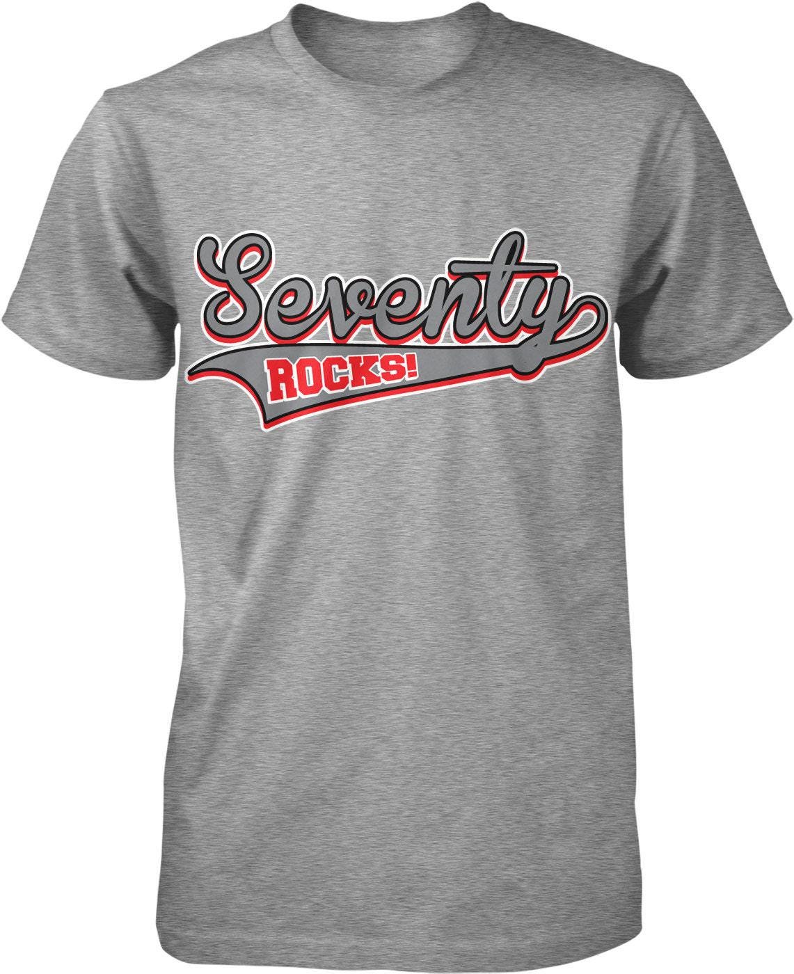 70th Birthday Shirt - Seventy Rocks Tee | Durable Cotton T-Shirt, Comfortable Fit