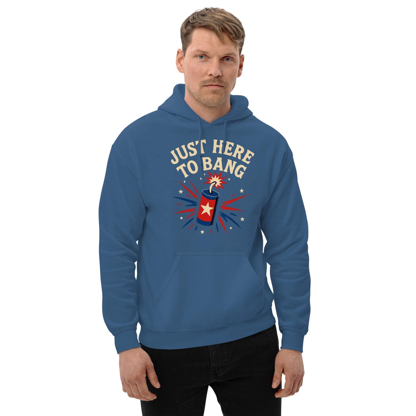 jut here to bang july 4th bbq gear Unisex Hoodie