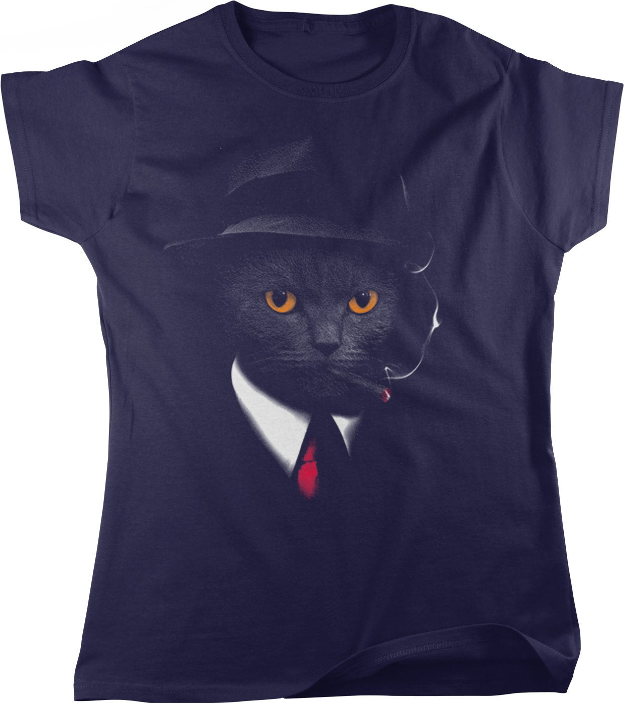 Undercover Spy Cat Shirt - Women's Cotton Tee With Whimsical Cat Design