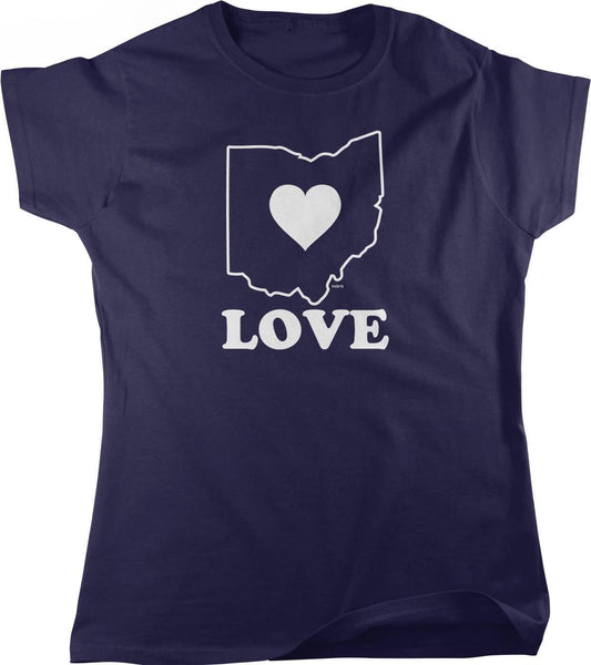 Ohio Love T-Shirt - Lightweight Cotton Tee | Full Cut Women's Fit | Soft Breathable Fabric