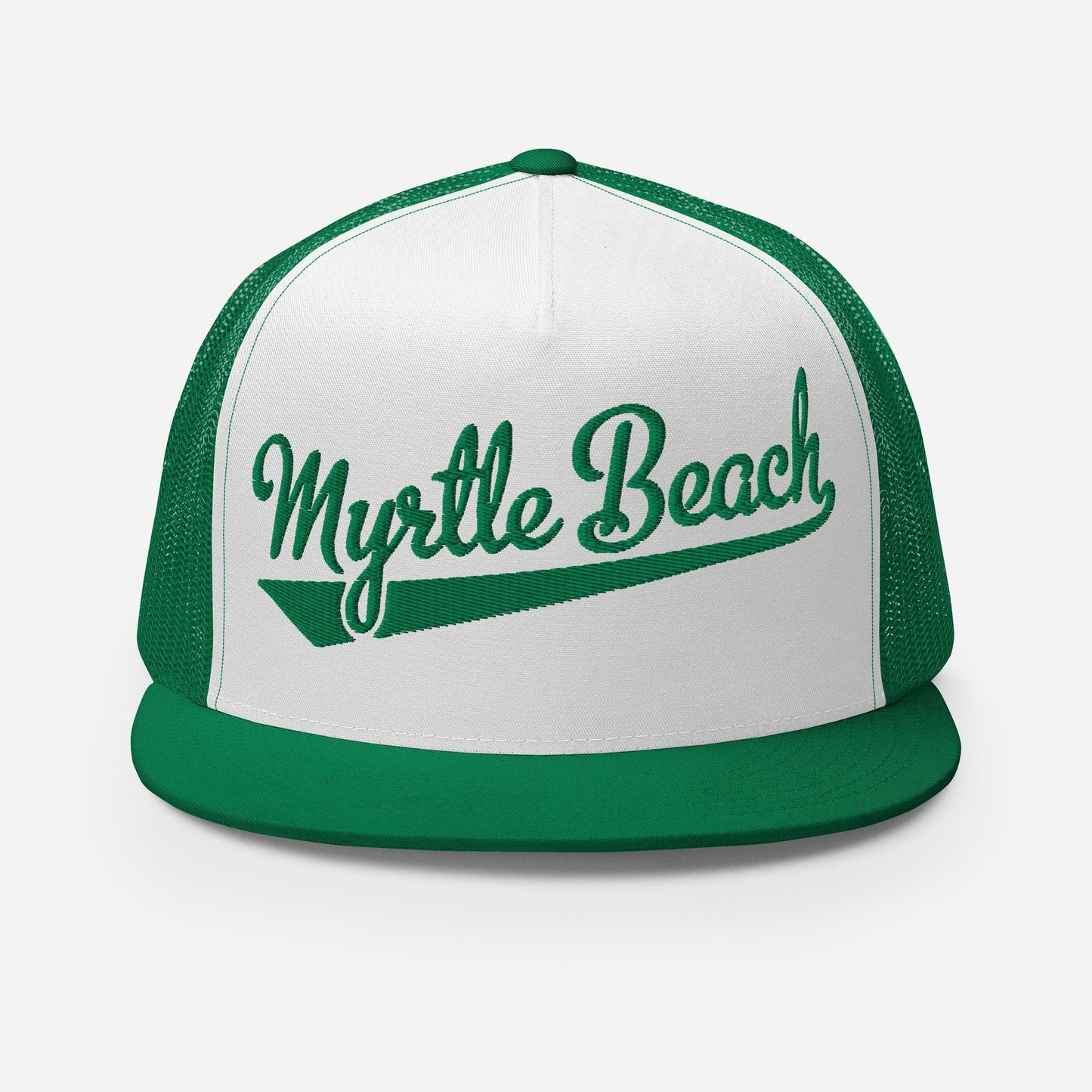Myrtle Beach Snapback Trucker Hat - Five Panel Flat Bill Mesh Back Cap for Casual Outings