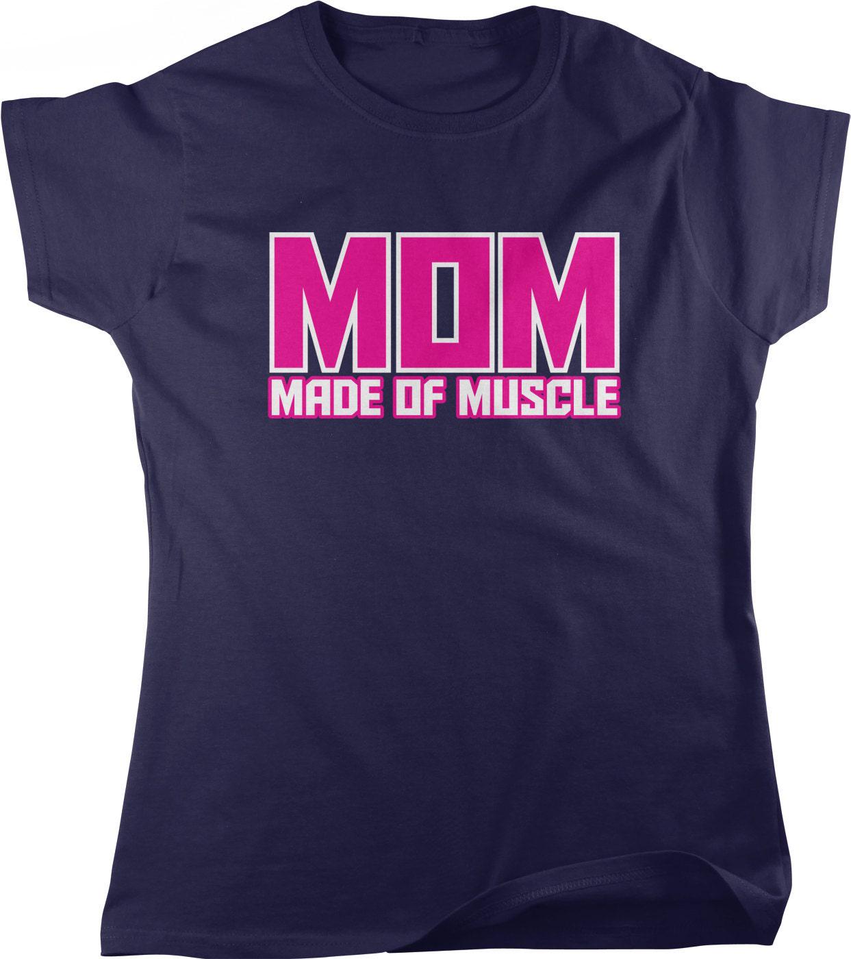 Super Mom Workout Shirt – Soft Cotton T-Shirt With Seamless Rib Knit Collar
