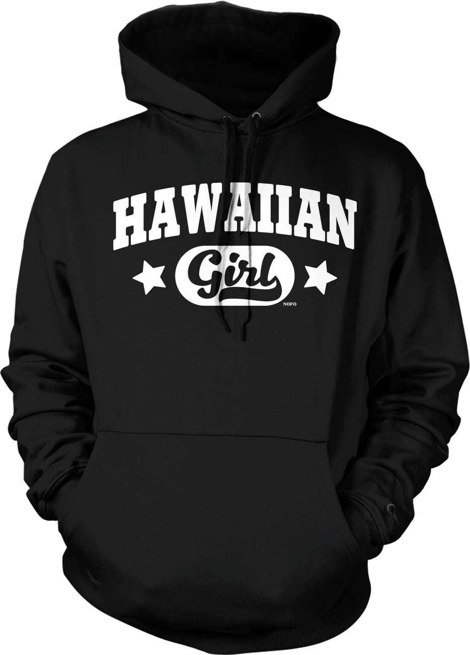 Hawaiian Girl Hoodie – Soft Cotton Blend, Aloha Inspired Pouch Pocket Hoodie