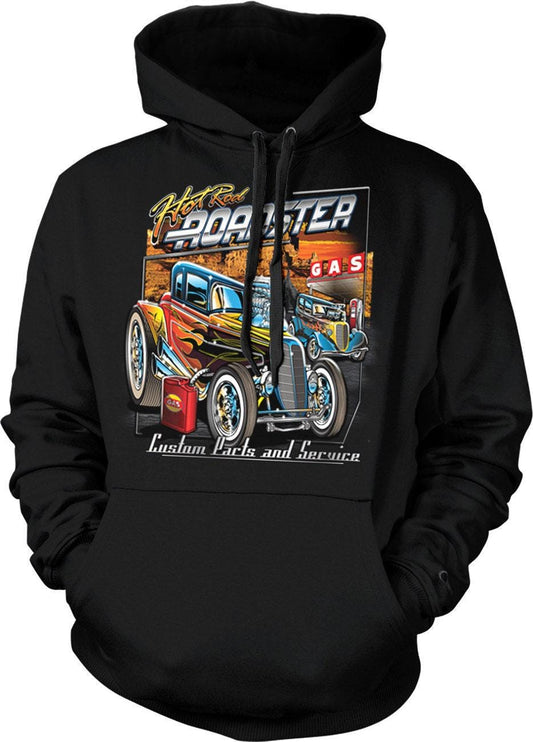 Hot Rod Roadster Hoodie – Custom Parts Hoodie With Pouch Pocket & Durable Fabric
