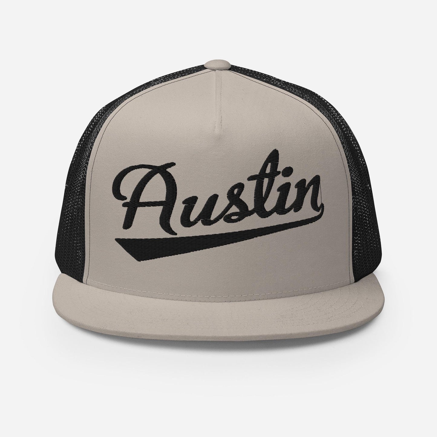 Austin Snapback Hat - Five Panel Trucker Cap with Custom Thread Colors & Flat Bill