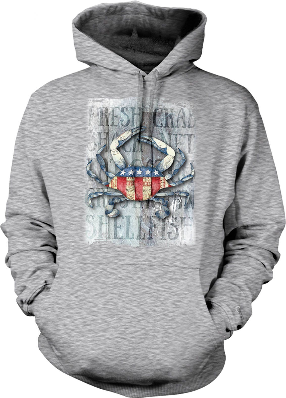 Crab Sweatshirt USA - Soft Cotton Blend Hoodie With Pouch Pocket & Double Ply Hood