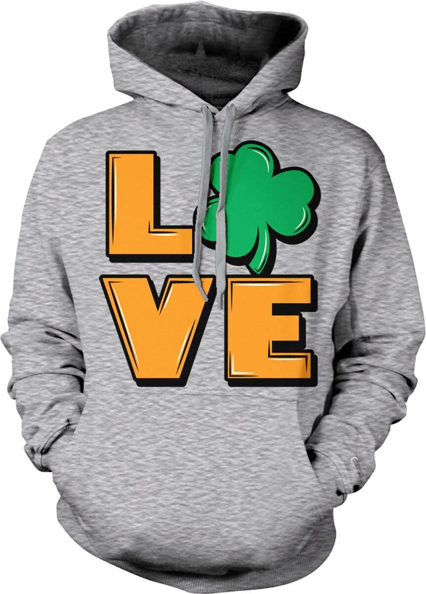 Irish Shamrock Hoodie – Cozy Cotton Blend Unisex Sweatshirt With Gaelic Love Clover