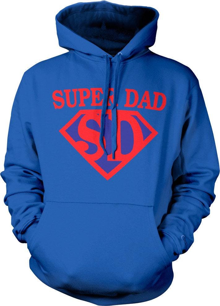 Super Dad Hoodie - Comfortable Mens Hoodie With Double Ply Hood & Pouch Pocket