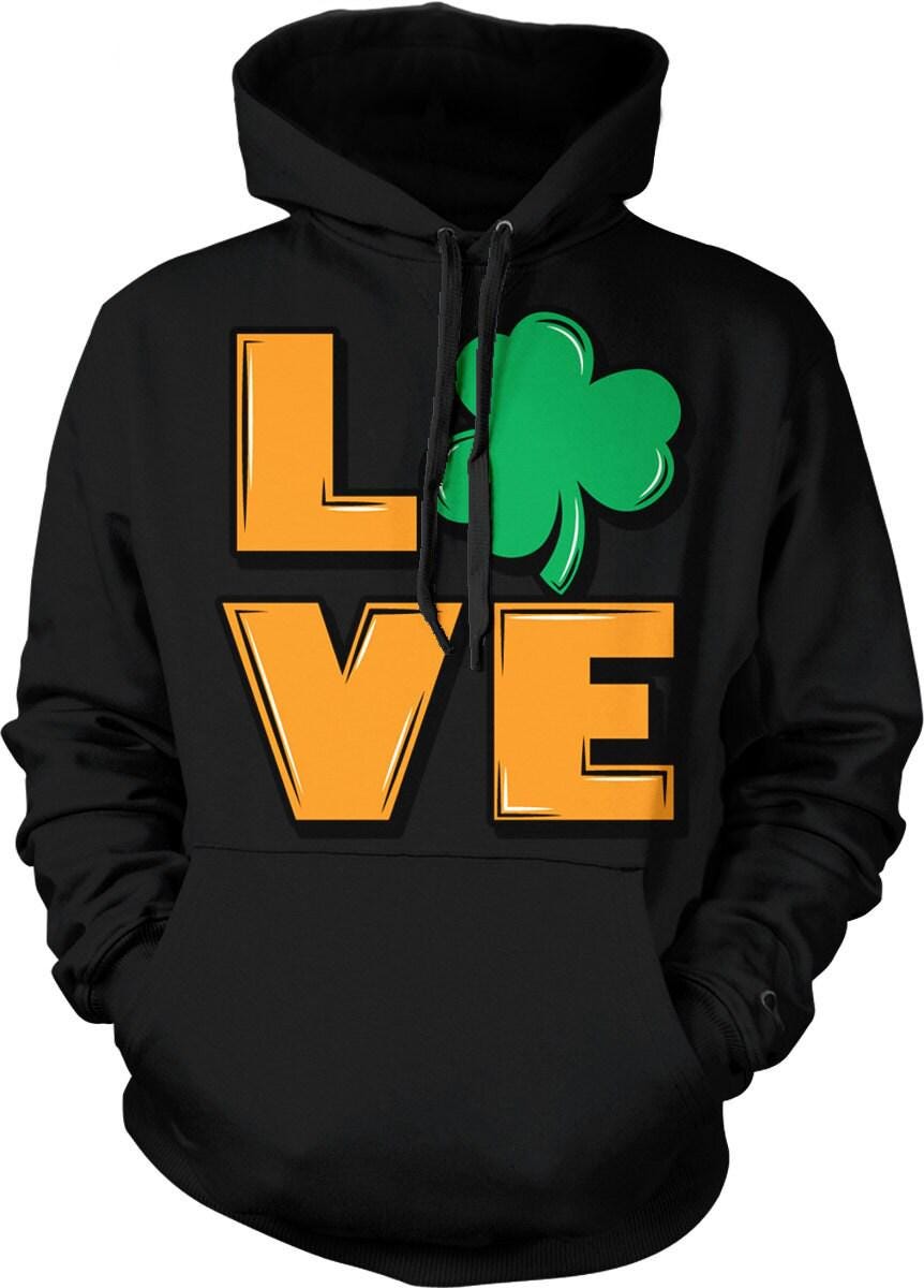 Irish Shamrock Hoodie – Cozy Cotton Blend Unisex Sweatshirt With Gaelic Love Clover