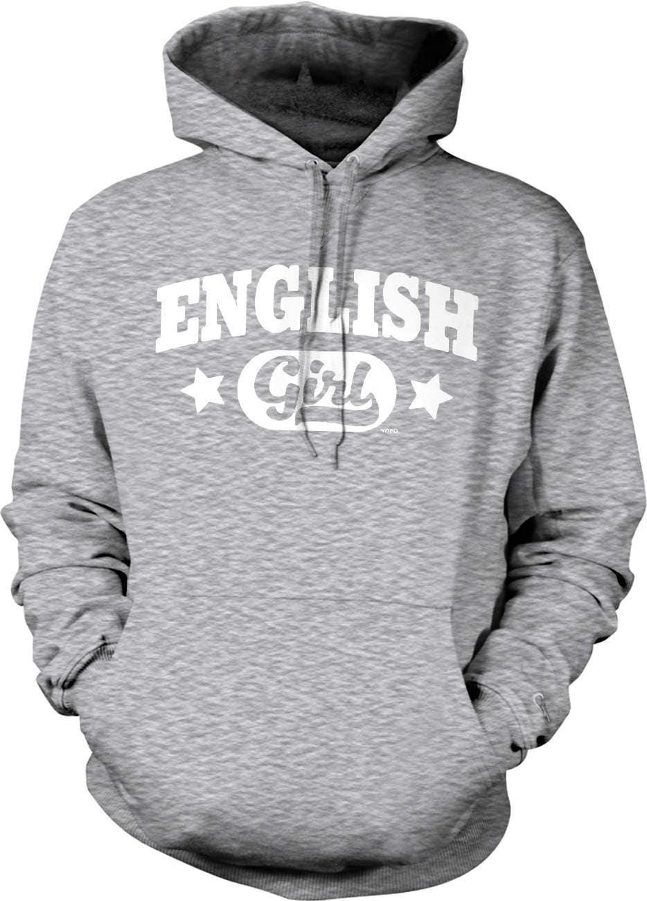 English Girl Hoodie - Classic British Style Hoodie With Pouch Pocket & Adjustable Draw Cord