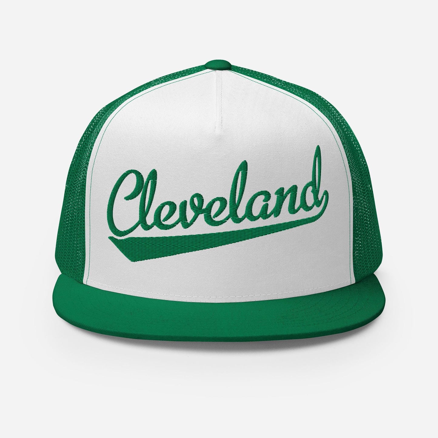 Cleveland Snapback Hat - Adjustable Flat Bill Five Panel Trucker Cap