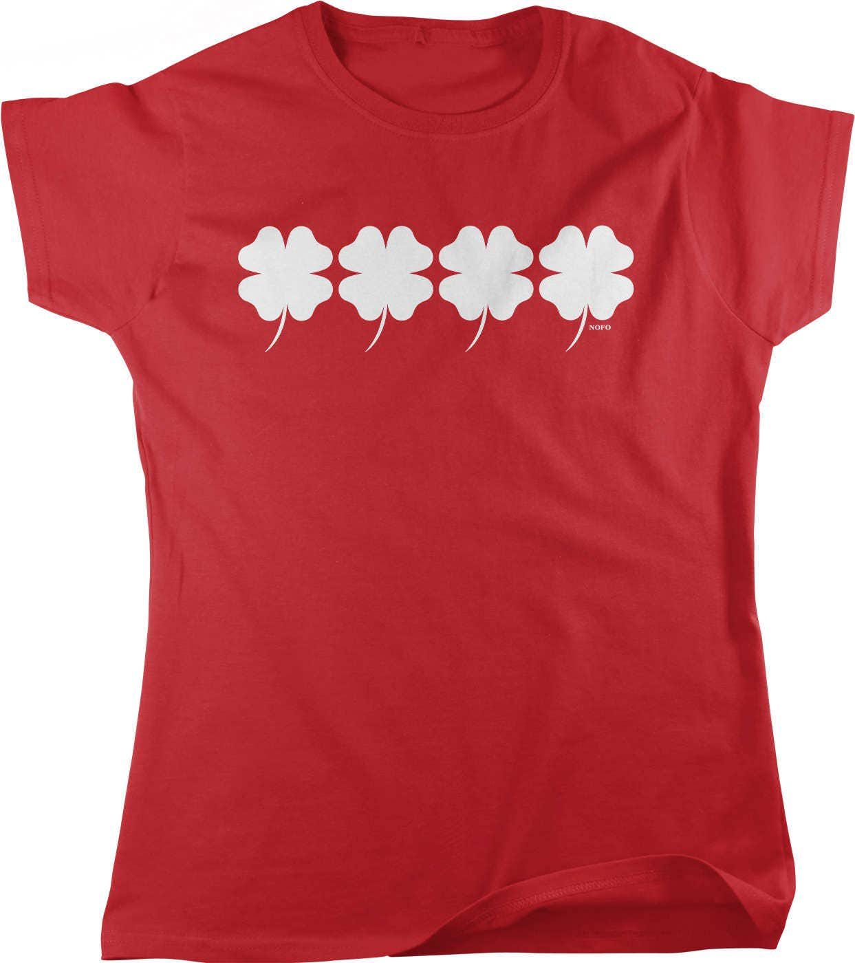 St Patricks Day T-Shirt – Women's Lucky Clover Shirt | Pre Shrunk Cotton Tee
