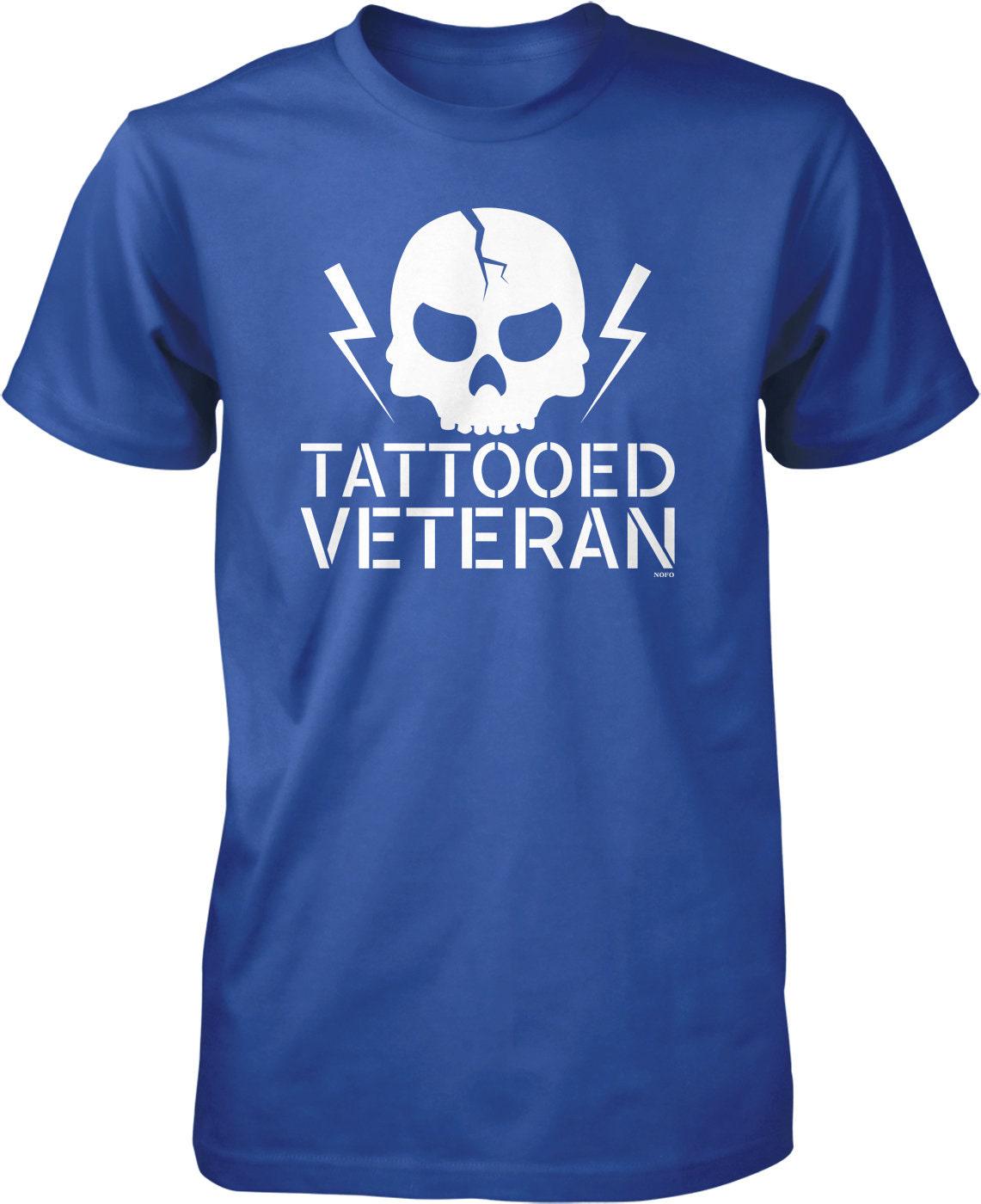 Tattooed Veteran T-shirt – Support Our Troops Patriotic Cotton Durable Shirt