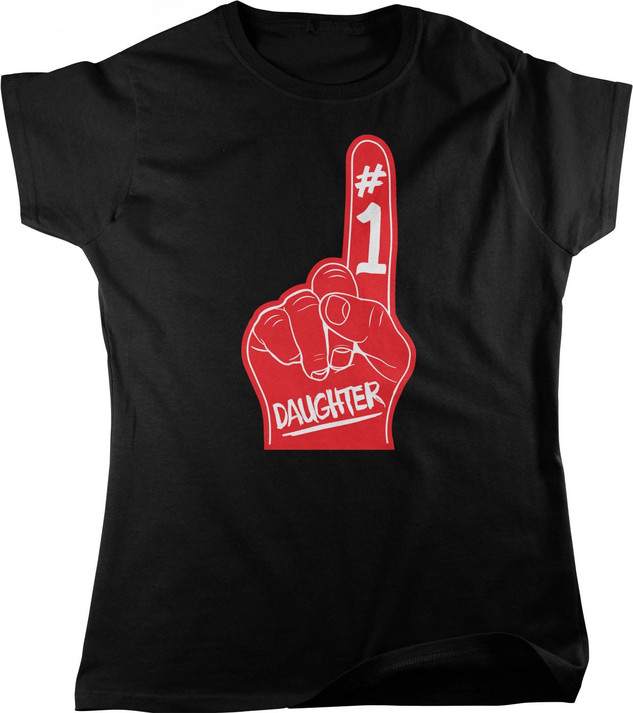 Number One Daughter Shirt - Cozy Cotton Tee With Foam Finger Print Design