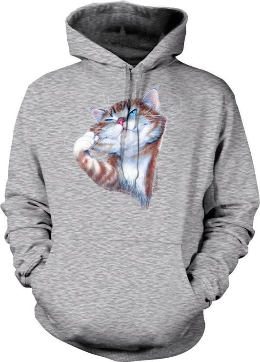 Orange Tabby Hoodie - Warm Cozy Hoodie With Pouch Pocket, Seamless Body Shirt