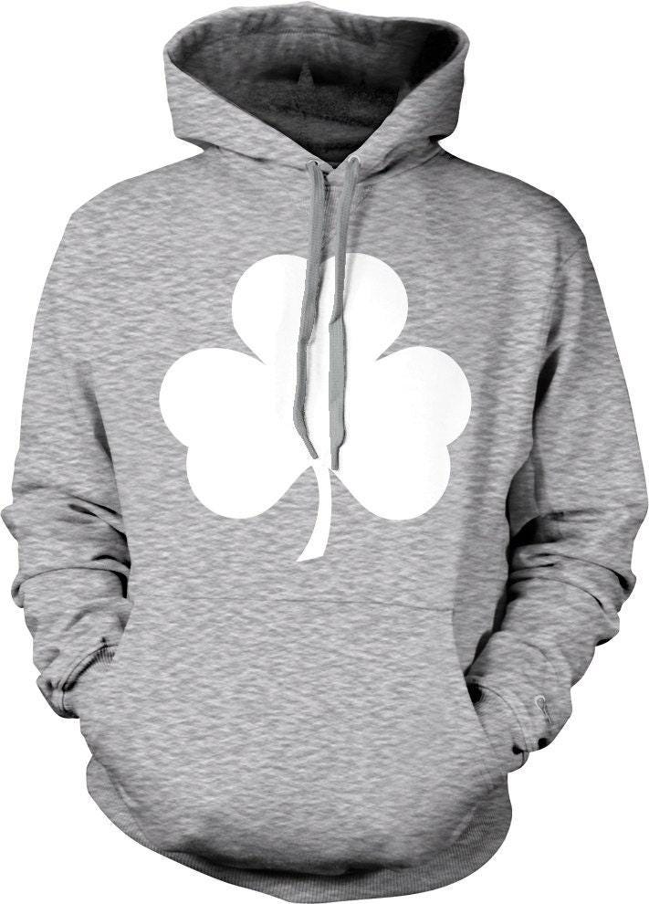 Irish Shamrock Hoodie - Classic Shamrock Design | Cozy White Clover Sweatshirt